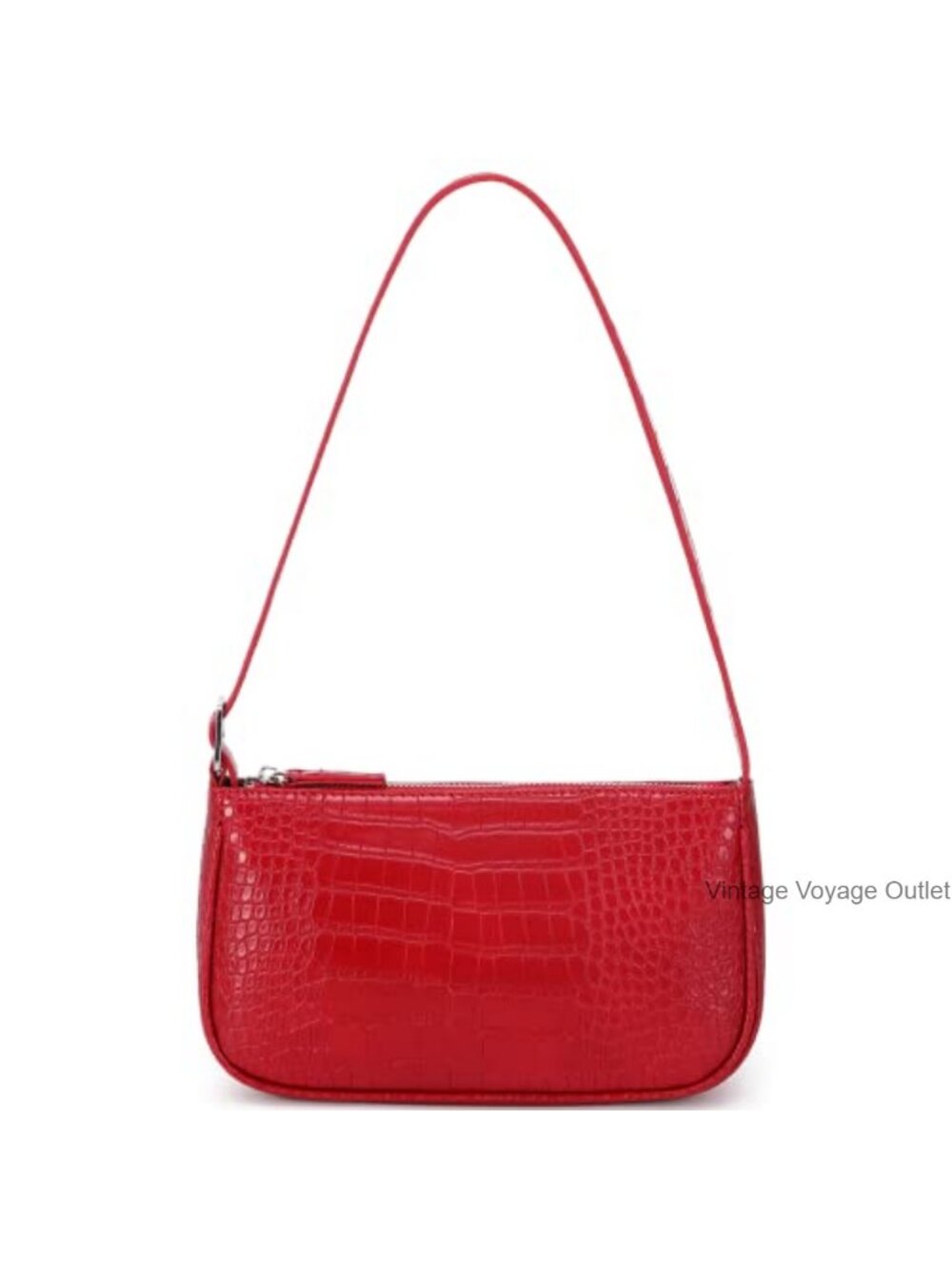 WSRYDJDL PU Leather Crocodile Pattern Clutch Purse Adjustable Shoulder Bag Zip